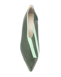 olivgrüne Leder Pumps von Tibi