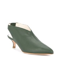 olivgrüne Leder Pumps von Tibi