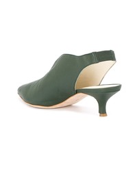 olivgrüne Leder Pumps von Tibi