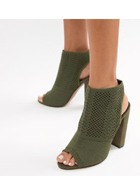 olivgrüne Leder Sandaletten von ASOS DESIGN