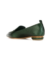 olivgrüne Leder Slipper von Nicholas Kirkwood