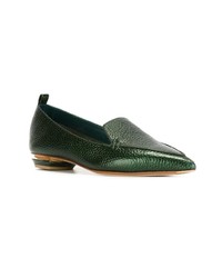 olivgrüne Leder Slipper von Nicholas Kirkwood