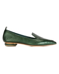 olivgrüne Leder Slipper von Nicholas Kirkwood