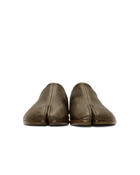 olivgrüne Leder Slipper von Maison Margiela