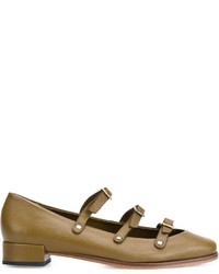 olivgrüne Leder Slipper von Rachel Comey