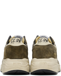 olivgrüne Leder Sportschuhe von Golden Goose