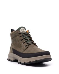 olivgrüne Lederarbeitsstiefel von Timberland