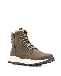 olivgrüne Lederarbeitsstiefel von Timberland