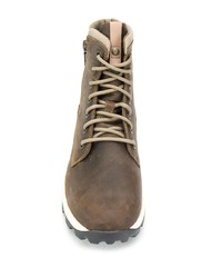 olivgrüne Lederarbeitsstiefel von Timberland