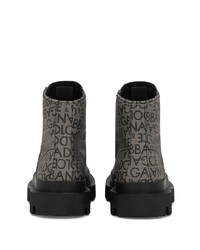 olivgrüne Lederfreizeitstiefel von Dolce & Gabbana