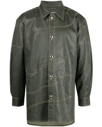 olivgrüne Shirtjacke aus Leder von Andersson Bell