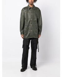 olivgrüne Shirtjacke aus Leder von Andersson Bell