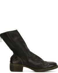 olivgrüne Lederstiefel von Guidi