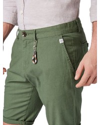 olivgrüne Leinen Shorts von Tom Tailor