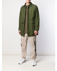 olivgrüne Militärjacke von Stone Island Shadow Project