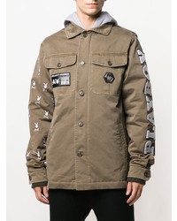 olivgrüne Militärjacke von Philipp Plein