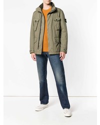 olivgrüne Militärjacke von Stone Island