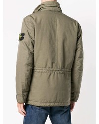 olivgrüne Militärjacke von Stone Island