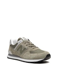 olivgrüne niedrige Sneakers von New Balance