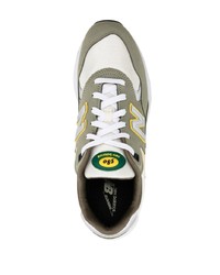 olivgrüne niedrige Sneakers von New Balance