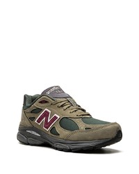 olivgrüne niedrige Sneakers von New Balance