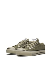 olivgrüne niedrige Sneakers von Converse