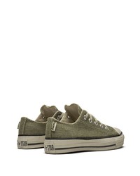 olivgrüne niedrige Sneakers von Converse