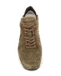 olivgrüne niedrige Sneakers von Premiata