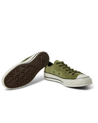 olivgrüne niedrige Sneakers von Converse