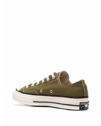 olivgrüne niedrige Sneakers von Converse