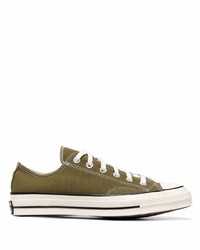 olivgrüne niedrige Sneakers von Converse