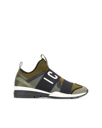 olivgrüne niedrige Sneakers von DSQUARED2