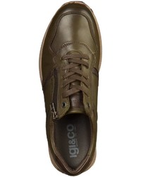 olivgrüne niedrige Sneakers von IGI&CO