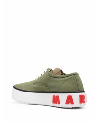 olivgrüne niedrige Sneakers von Marni