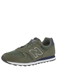 olivgrüne niedrige Sneakers von New Balance