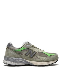 olivgrüne niedrige Sneakers von New Balance