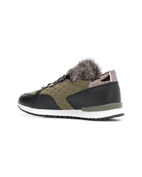 olivgrüne niedrige Sneakers von Pollini