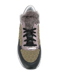 olivgrüne niedrige Sneakers von Pollini