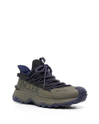 olivgrüne niedrige Sneakers von Moncler
