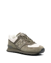 olivgrüne niedrige Sneakers von New Balance