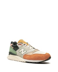 olivgrüne niedrige Sneakers von New Balance