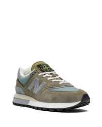 olivgrüne niedrige Sneakers von New Balance