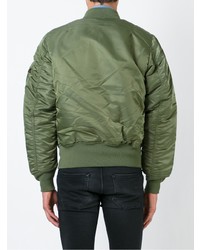 olivgrüne Nylon Bomberjacke von Alpha Industries