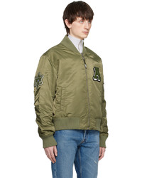 olivgrüne Nylon Bomberjacke von Axel Arigato