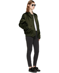 olivgrüne Nylon Bomberjacke von Acne Studios