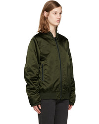 olivgrüne Nylon Bomberjacke von Acne Studios