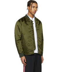 olivgrüne Nylon Bomberjacke von Acne Studios