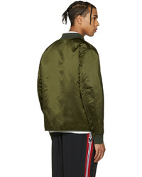 olivgrüne Nylon Bomberjacke von Acne Studios