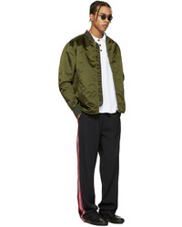 olivgrüne Nylon Bomberjacke von Acne Studios