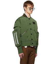 olivgrüne Nylon Bomberjacke von JUNTAE KIM